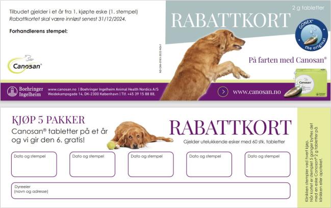 Canosan hund rabattkort